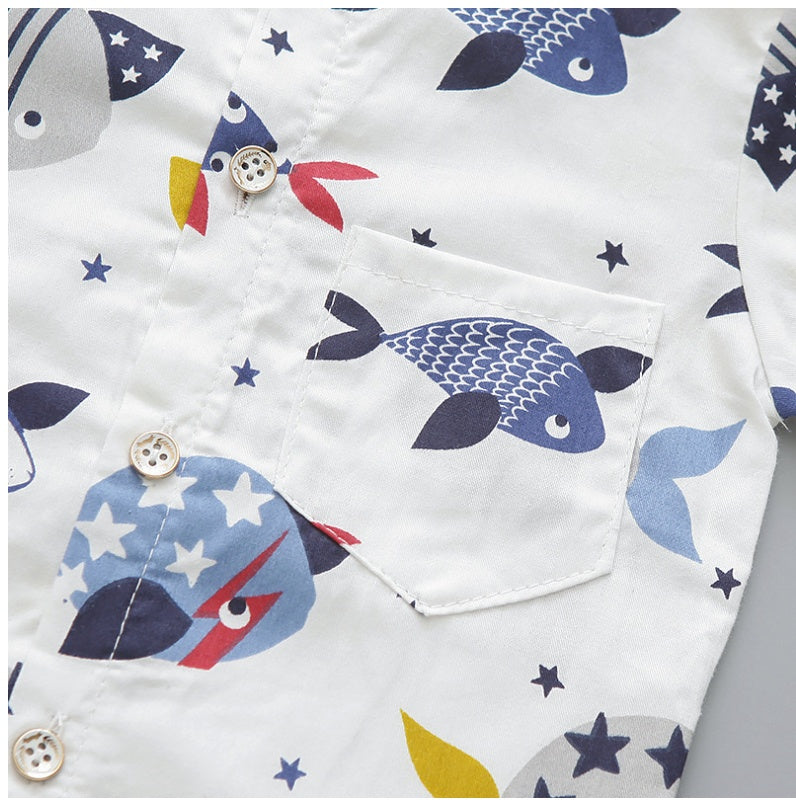 Boy's Printed Bowtie Shirt