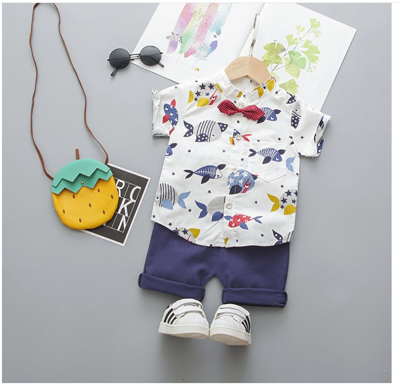 Boy's Printed Bowtie Shirt