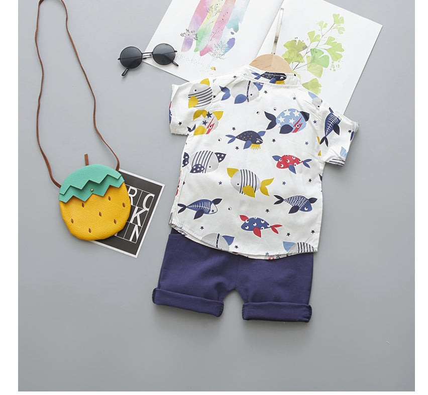 Boy's Printed Bowtie Shirt