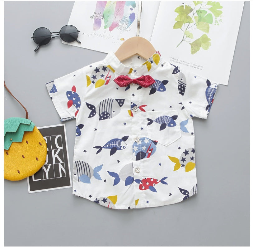 Boy's Printed Bowtie Shirt